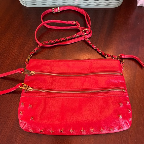 Elliot Lucca Messina Leather Pyramid Fire 3 Zip Crossbody Bag - Picture 9 of 15